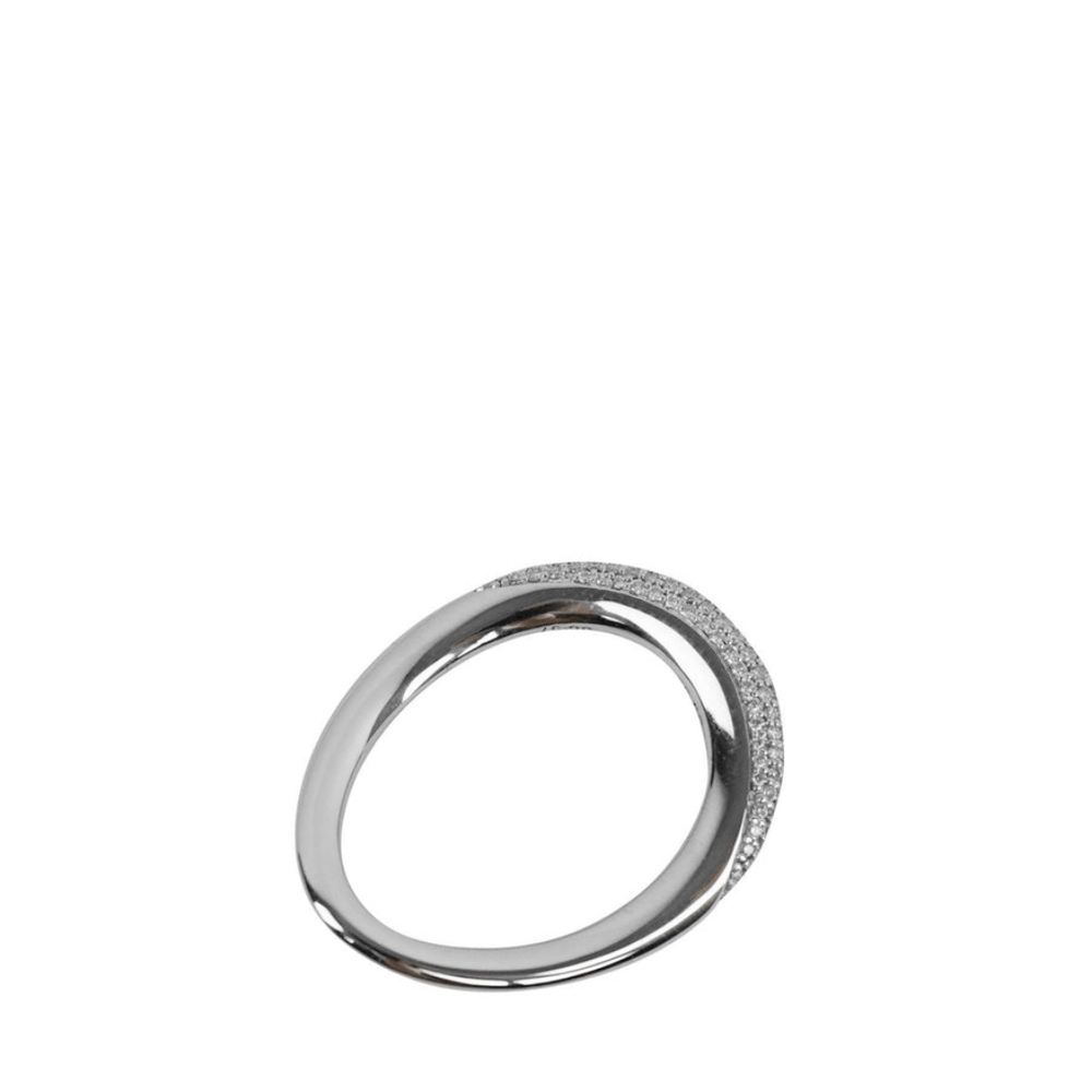 Nib Georg Jensen Offspring Pave Diamond Silver Ring In Silver Sz 8/8.5 - Picture 4 of 4